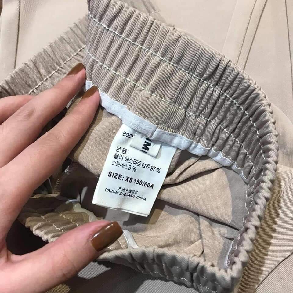 Quần Bagy Cạp Chun Nữ Chất Vải Mềm Mịn Mát Màu Kem Sz M (56-62kg) (Mẫu 1)