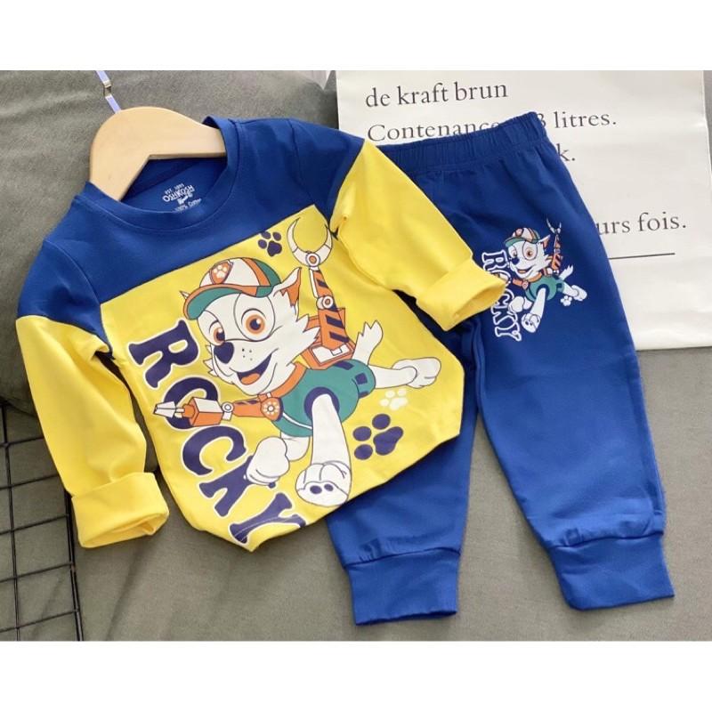 BỘ DÀI BÉ TRAI THUN COTTON IN 3D