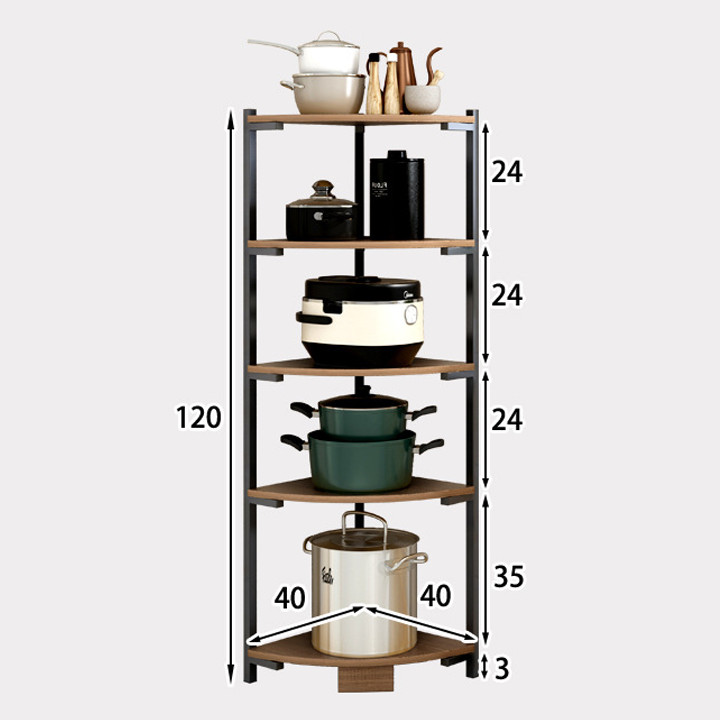 Kệ góc để đồ hình tam giác 4-5 tầng, kệ góc, tủ góc, giá để đồ MGK033-4
