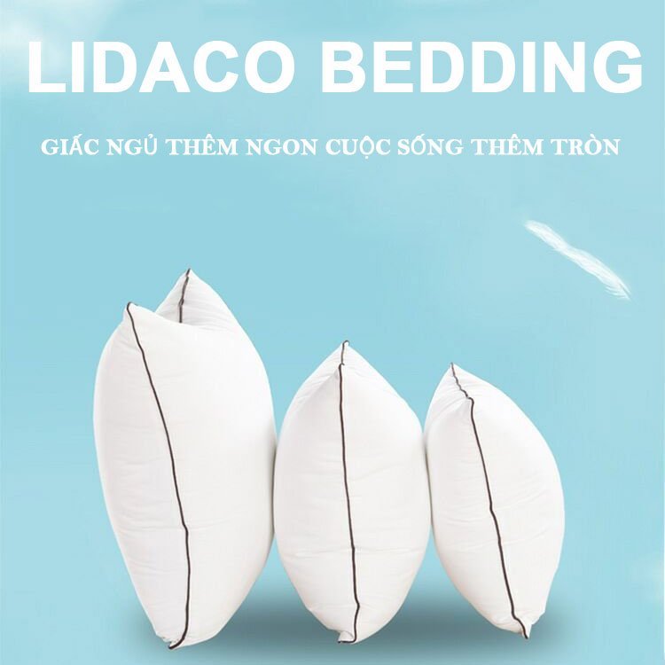 Ruột gối nằm, ruột gối vuông viền đen LIDACO cao cấp (1 chiếc)