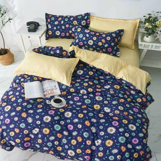 Bộ Chăn Ga Gối Hoa 7 Mầu Cotton Poly