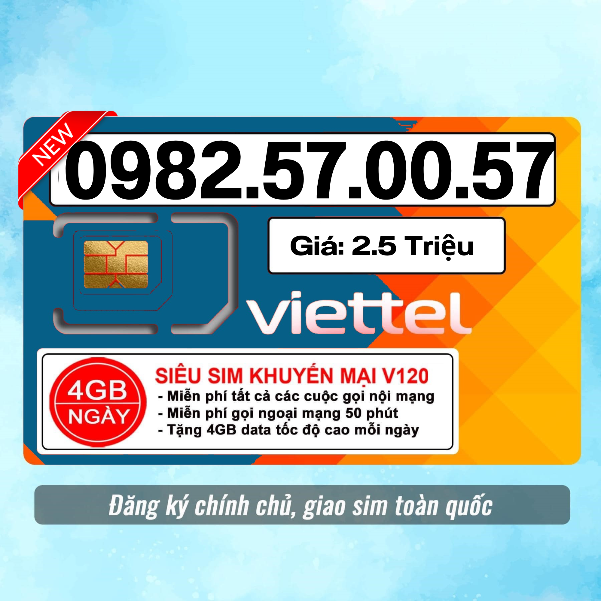 Sim Viettel số đẹp - Hàng chính hãng - 0982.57.00.57
