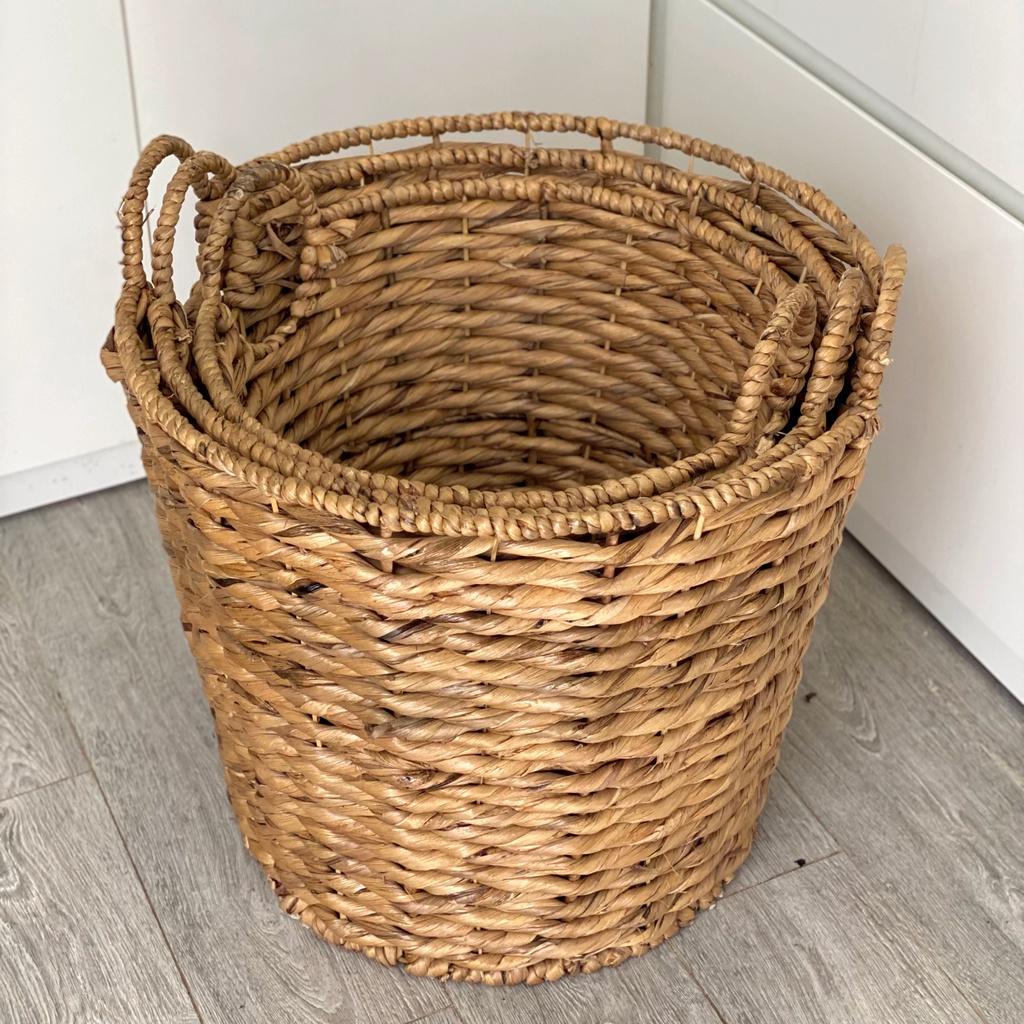 Giỏ lục bình đựng đồ VIETBAS tròn có quai 3 size MAU144