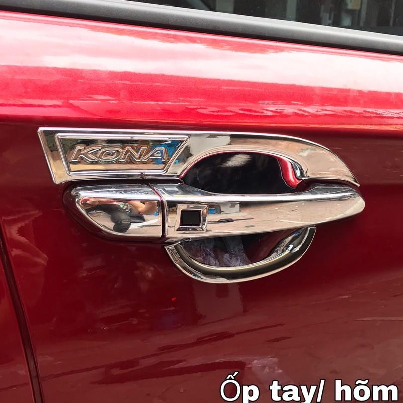Ốp trang trí tay hõm cửa xe Hyundai Kona 2018 2019 2020 2021 mạ crom
