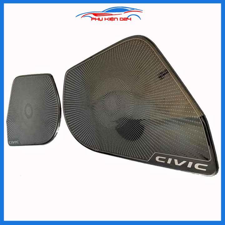 Bộ ốp màng loa vân Titan cho xe Civic 2016-2017-2018-2019-2020-2021 chống xước trang trí nội thất ô tô