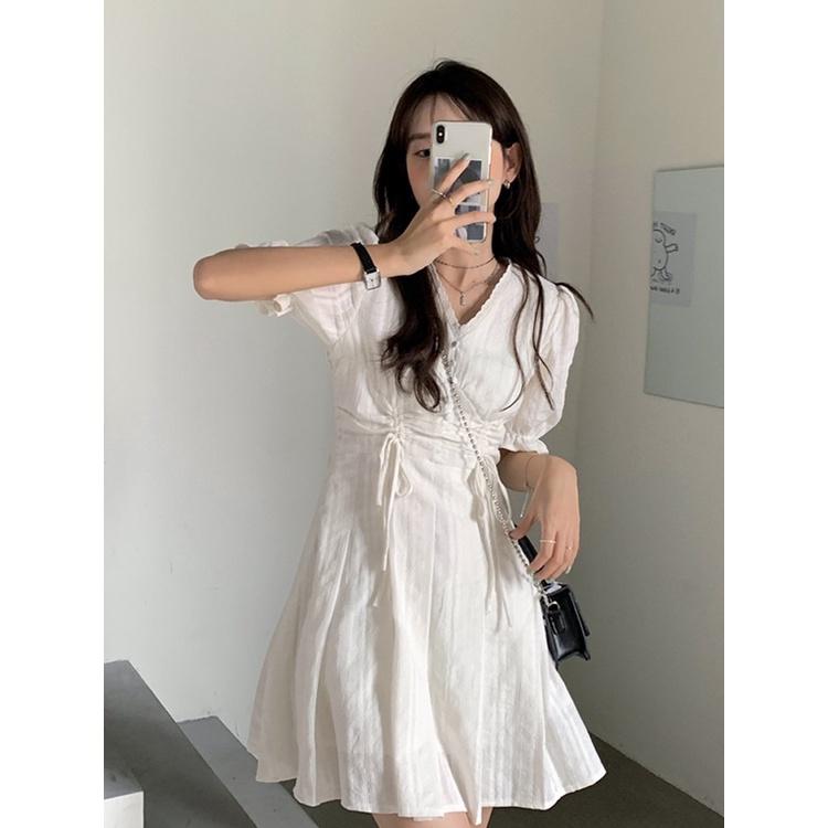 ĐẦM VINTAGE CỔ V TIỂU THƯ NHẸ NHÀNG ULZZANG - KÈM ẢNH THẬT