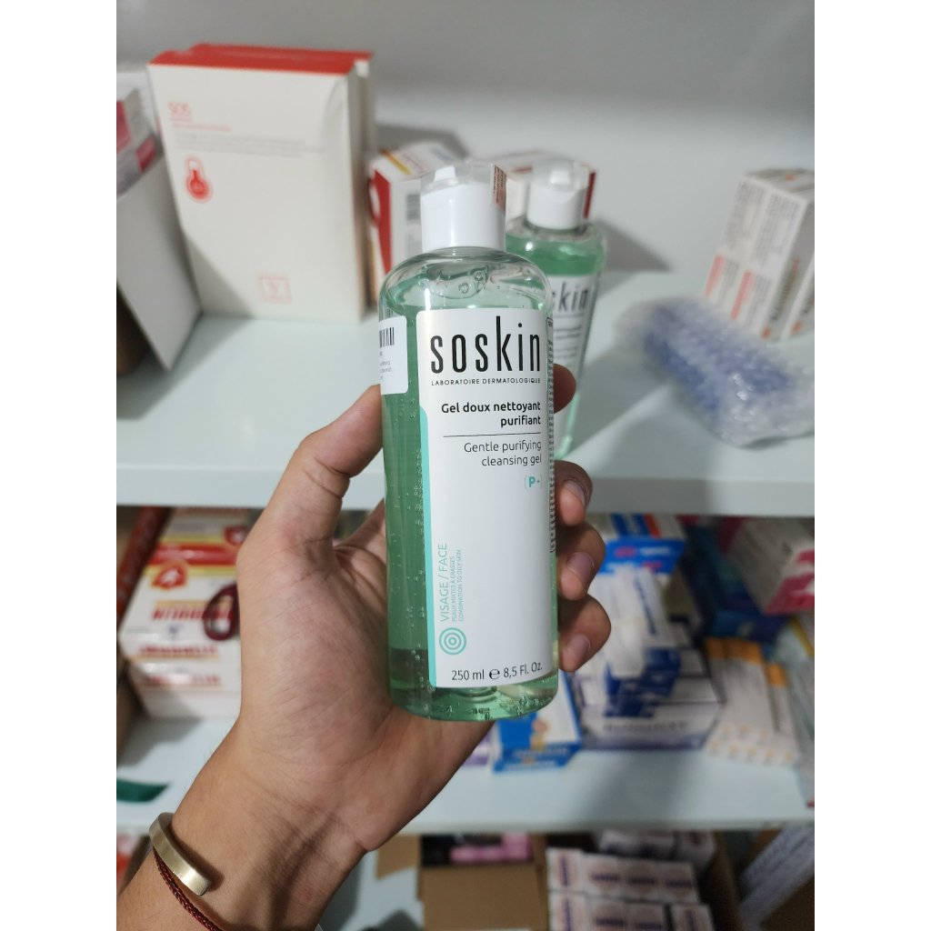 Sữa Rửa Mặt Loại Bỏ Vi Khuẩn Soskin Gentle Purifying Cleansing Gel 250ml, Cải Thiện Da Nhờn Mụn