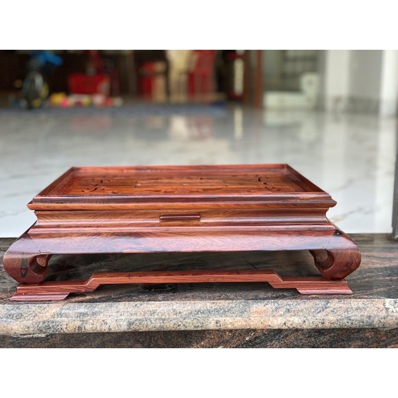 Khay trà chân cuốn gỗ cẩm hàng đẹp