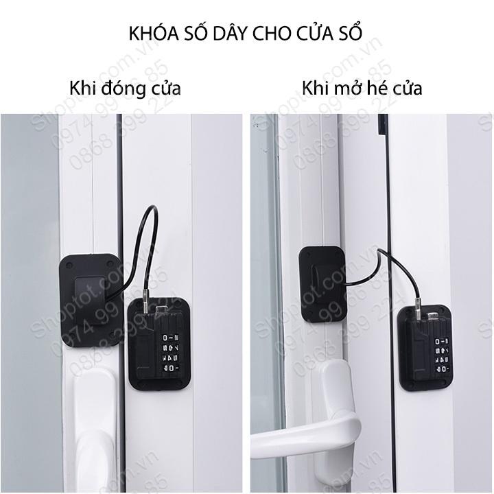 Khóa số dây lắp cho cửa sổ SJ288, chống trộm, an toàn cho trẻ, có thể thay đổi mã số