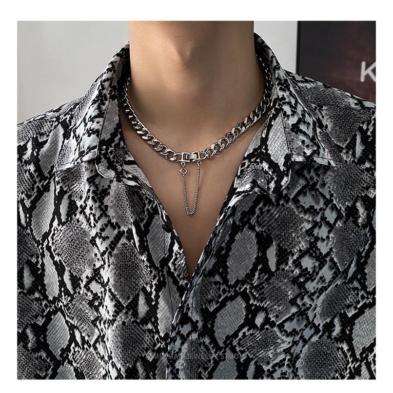Dây Chuyền Vòng Cổ Nam Nữ Chuỗi Trơn Cuban chain xích Basic Thời Trang Ngầu Hiphop Titan Đẹp Không Gỉ Cam Accessories