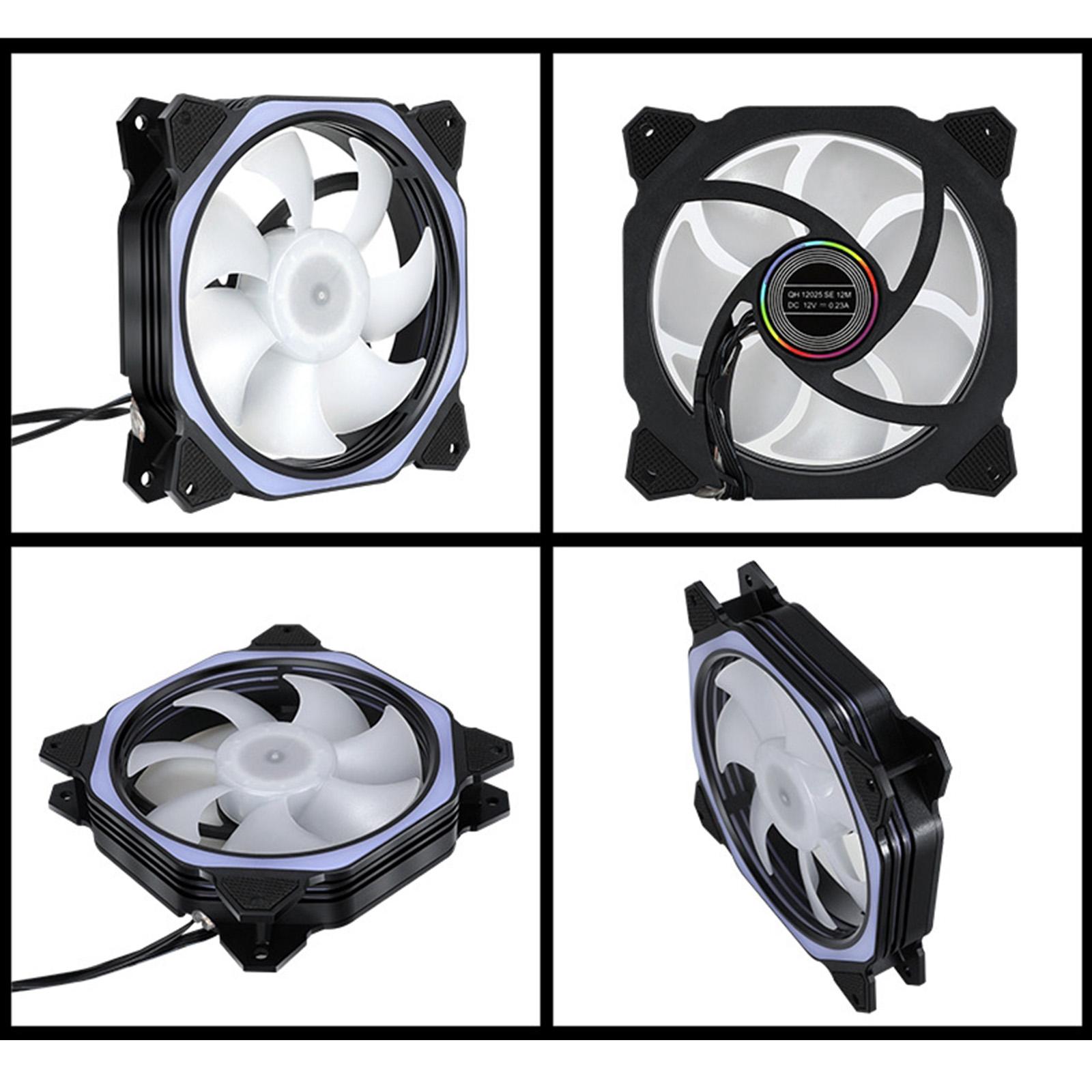 Case Fan RGB Lighting 120mm with Independently-Controlled LEDS, Absorbing Rubber Pads, PWM Static Pressure for Computer Case & Liquid Radiator