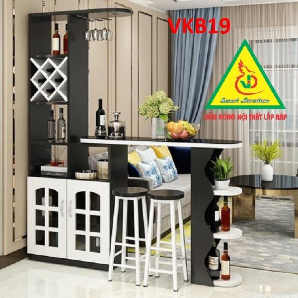 Quầy bar mini kết hợp tủ rượu VKB019 - Nội thất lắp ráp Viendong Adv
