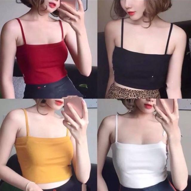 Áo 2 dây cotton croptop from vuông