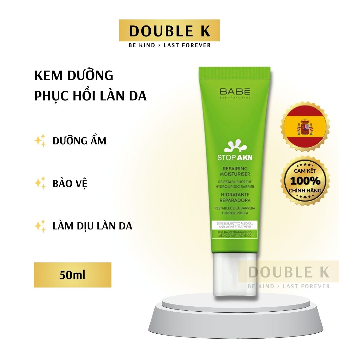 Kem Dưỡng Phục Hồi Da BABE Stop AKN Repairing Moisturiser - Double K