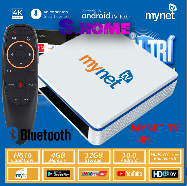 Android Tivi Box Mynet TV Ram 2G/4G Rom 16G/32G Xem TV miễn phí Chọn đời | Hàng Chính Hãng