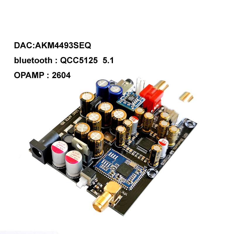 LUSYA AK4493 Bộ Giải Mã QCC5125 Bluetooth 5.1 Hifi LDAC APTX HD 24bit 96k OPA2604 OPAMP Âm Thanh Lossless Module Thu