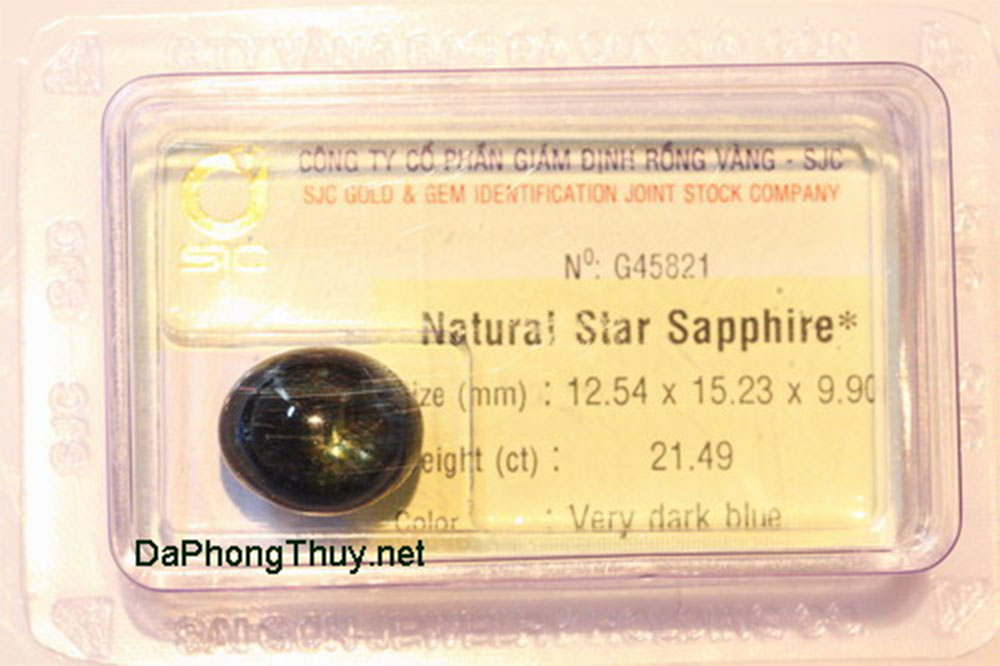 Viên Đá Sapphire Sao Kiểm Định Thiên Nhiên - Natural Star Sapphire - Diệp Linh