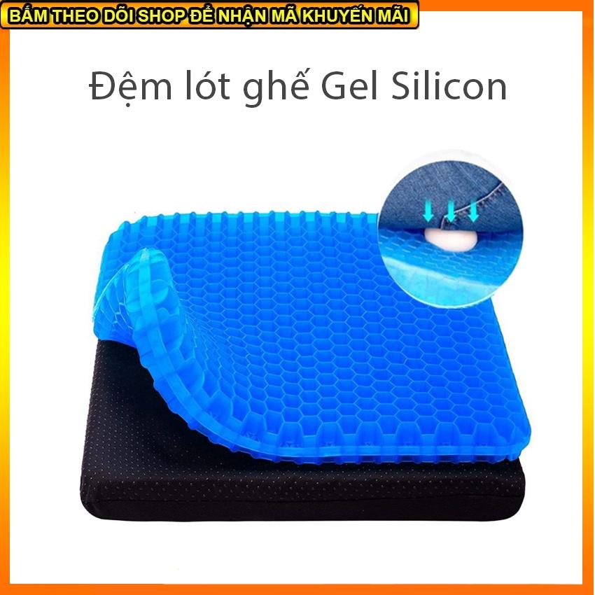 Đệm Ngồi Gel lưới 3D Thoáng Khí Tuần Hoàn Máu, Tiện Lợi ,Chống Đau Mỏi Lưng Ê Mông Khi Ngồi Lâu, Đệm Gel Silicon 2 Lớp