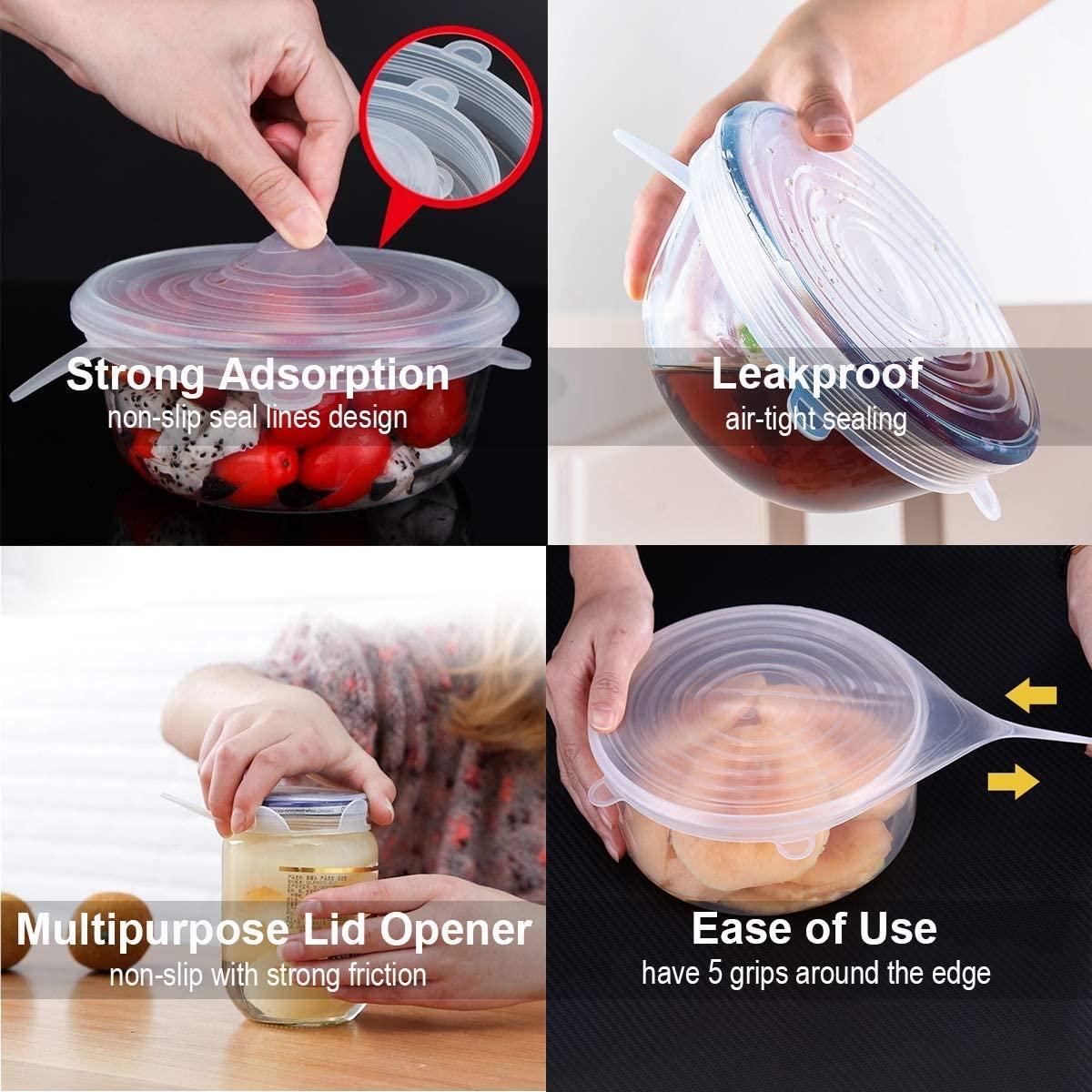 Set 6 / 12 Nắp Silicon Bảo Quản Thực Phẩm Tiện Lợi