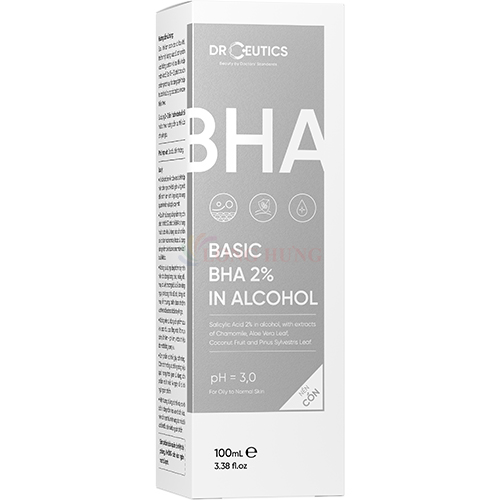 Dung dịch DrCeutics Basic BHA 2% In Alcohol giúp loại bỏ tế bào chết trên da (100ml) - Hàng chính hãng