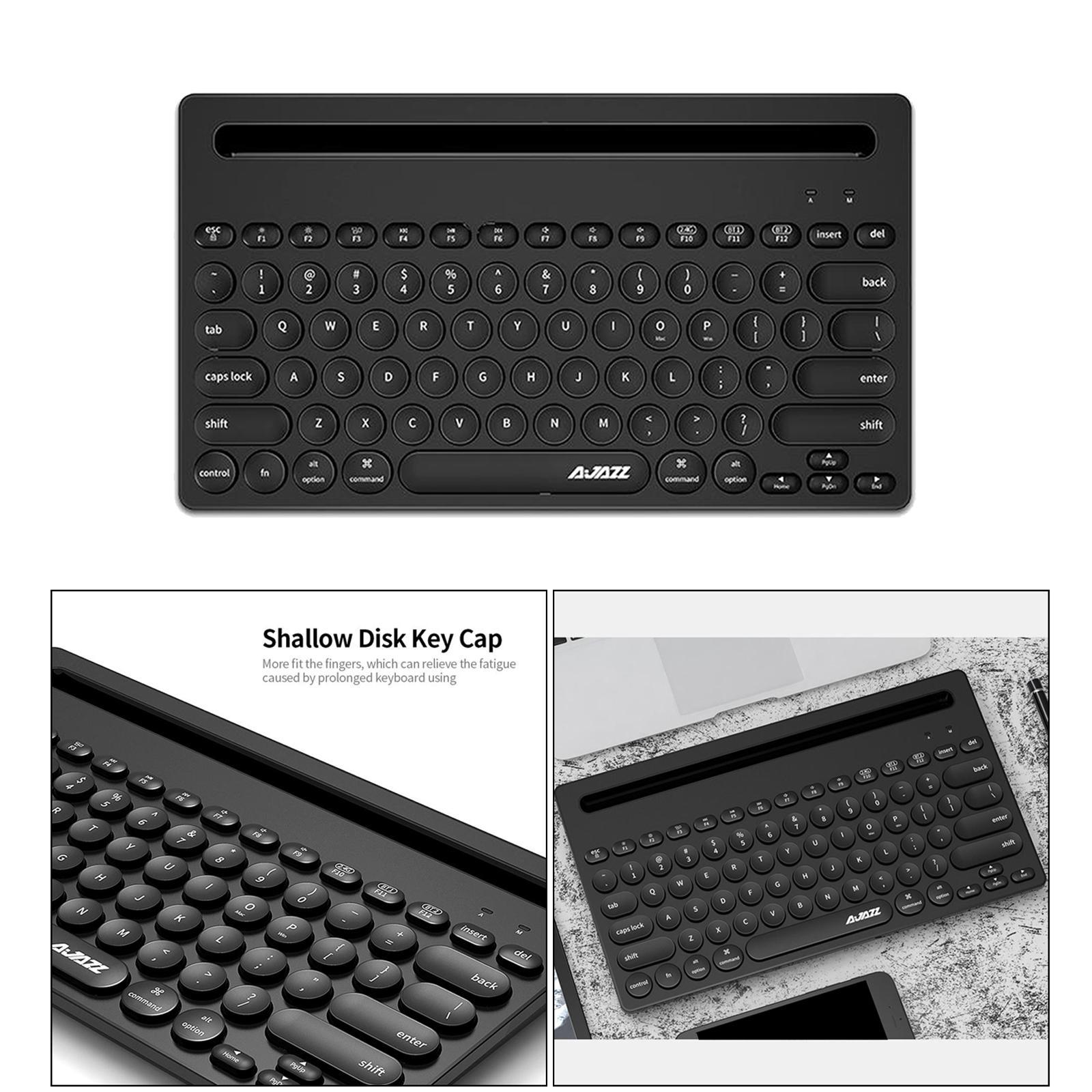 Gaming 2.4G Wireless BT Dual-mode Keyboard 79 Keys Retro Round Key Plug&play
