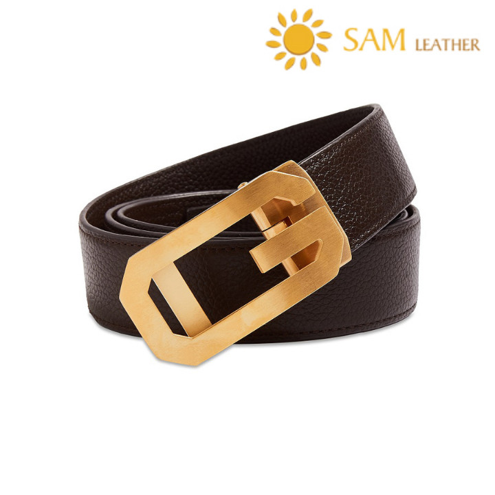 Dây Nịt Nam SAM Leather SFDN108 - Thắt Lưng Nam Da Bò Cao Cấp/ Mặt Khoá Thắt Lưng Inox Không Gỉ, Men's belts