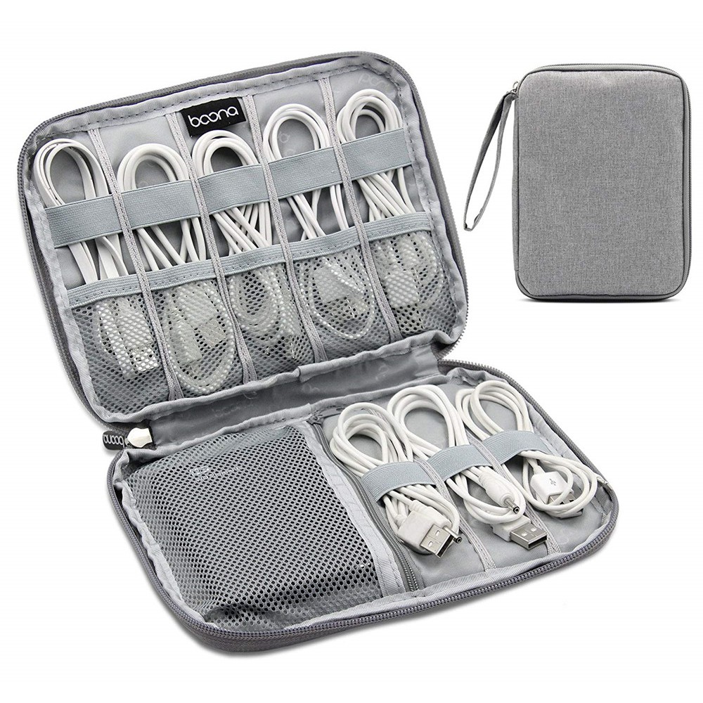 Baona USB Data Cable Storage Bag Travel Earphone Power Bank Hard Disk Bag Electronics Accessories Organizer Case