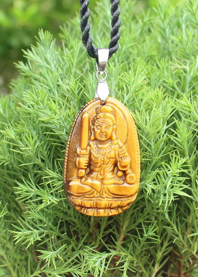 Mặt Dây chuyền Phật Bất Động Minh Vương, cho tuổi Dậu, Mệnh Kim, Đá Mắt hổ, Cỡ nhỏ AKO2