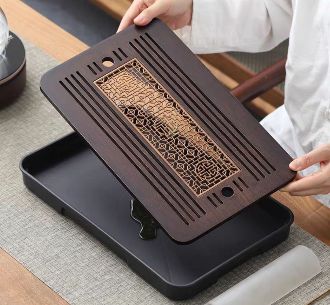 BỘ KHAY TRÀ NHẬT NÂU ĐEN PHONG CÁCH NHẬT BẢN CAO CẤP MH-QNK95