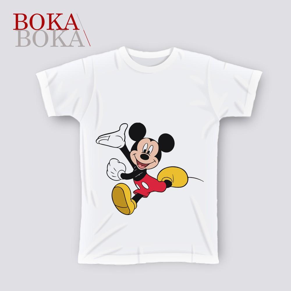 Hình ảnh Áo thun Cotton Trắng In Hình Chuột Mickey