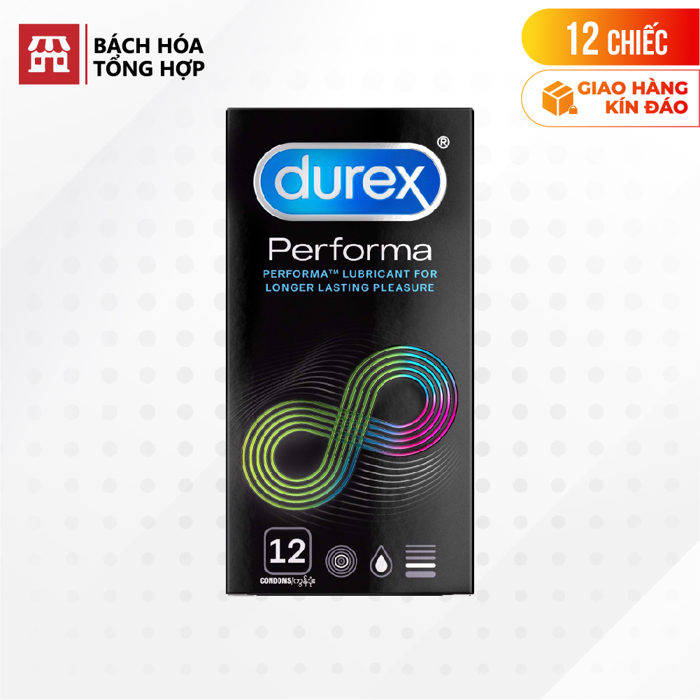 [Hộp 12 cái] Bao cao su Durex Performa - Kéo dài thời gian