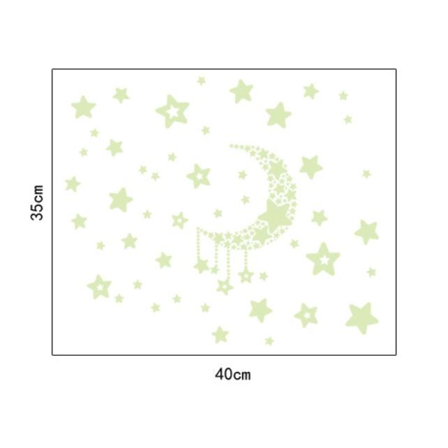 Decal trang trí trăng sao dạ quang