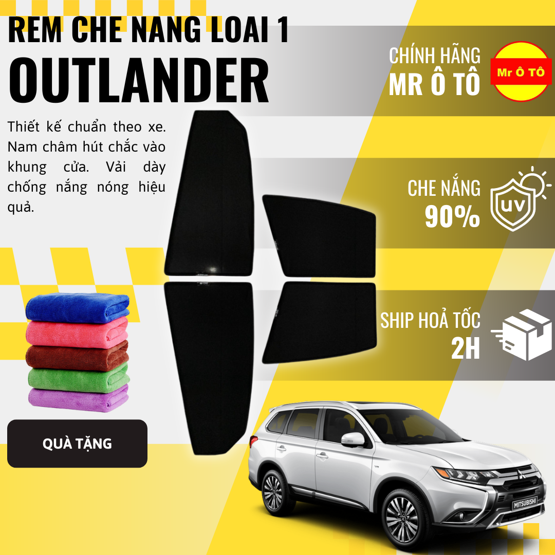 Rèm Che Nắng Xe Mitsubishi Outlander Loại 1 Mr Ô TÔ Bảo Hành 24 tháng Cam Kết Chuẩn Khít Theo Xe