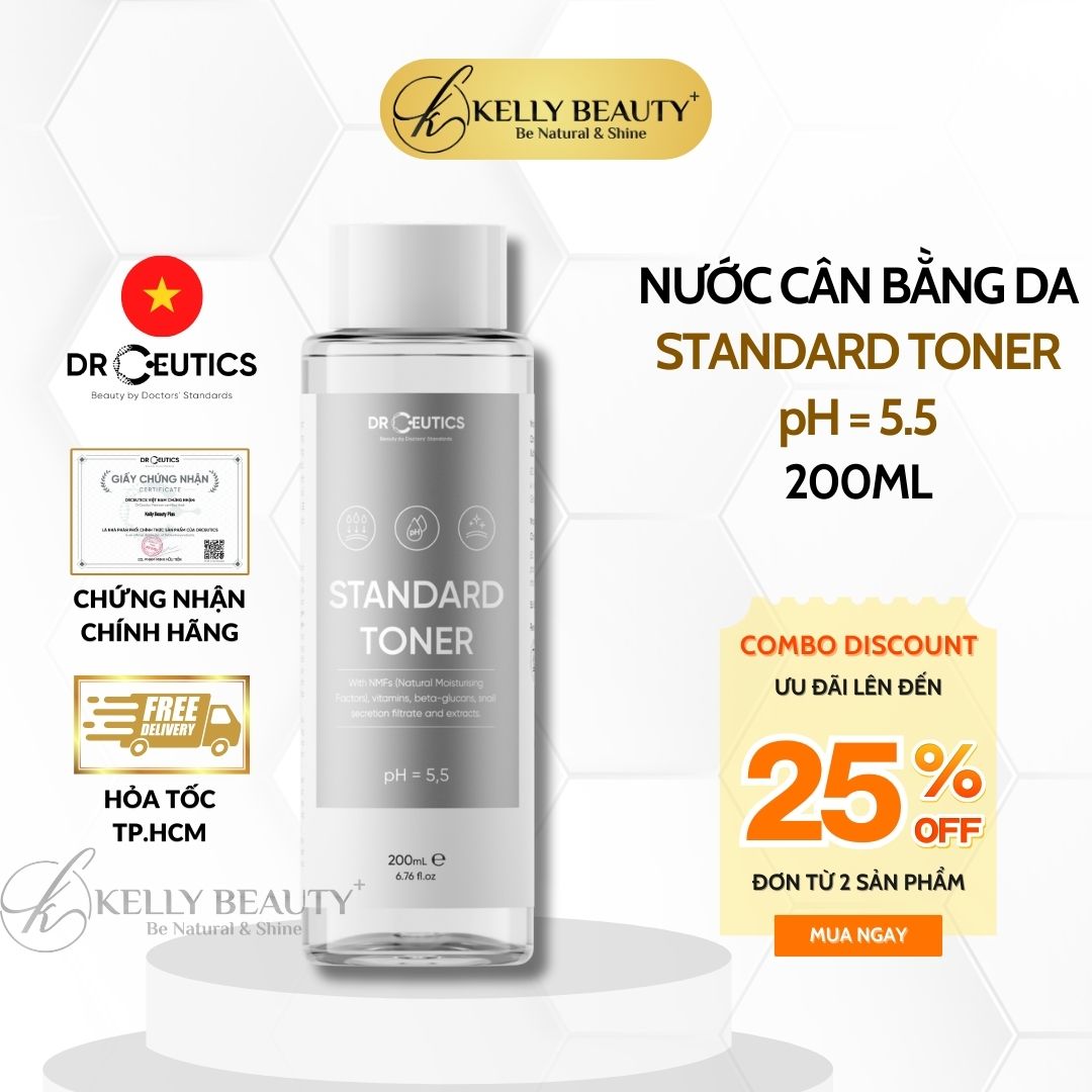 Standard Toner DrCeutics - Dung Dịch Cân Bằng Da, Cấp Ẩm Làm Dịu Mọi Làn Da - Kelly Beauty