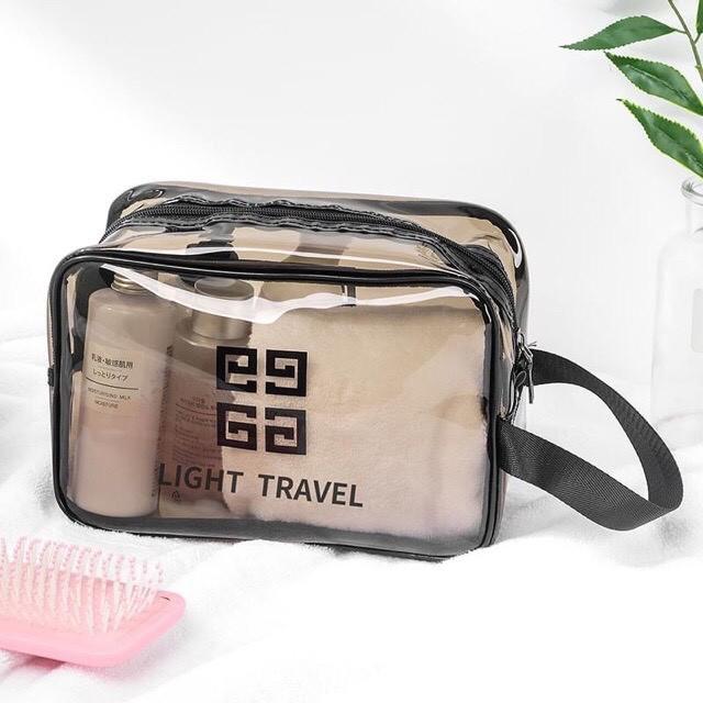 10 SET 3 TÚI DU LỊCH, ĐỰNG MỸ PHẨM TRAVEL NHỰA TRONG SUỐT ĐỦ CỠ