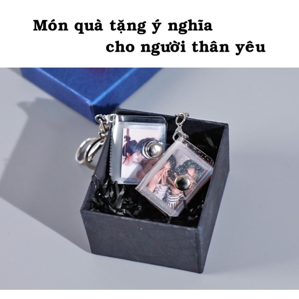 Móc khóa album ảnh mini 1 inch để 16 ảnh 2,5x3,5 và in ảnh theo yêu cầu để chìa khóa xe máy quà tặng Tú Vy Studio