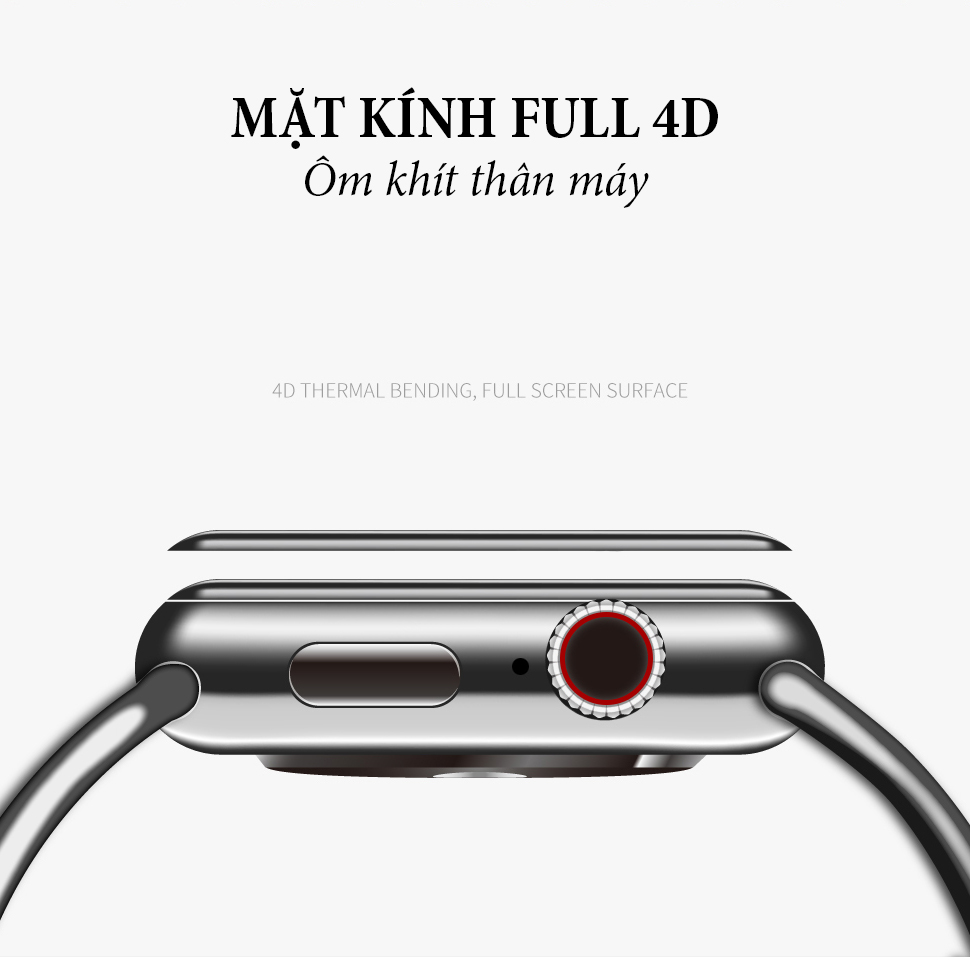 Miếng dán kính cường lực Full 4D cho Apple Watch 40mm hiệu Coteetci (Vát mỏng 2.5D, độ nét HD, phủ Nano) - Hàng chính hãng