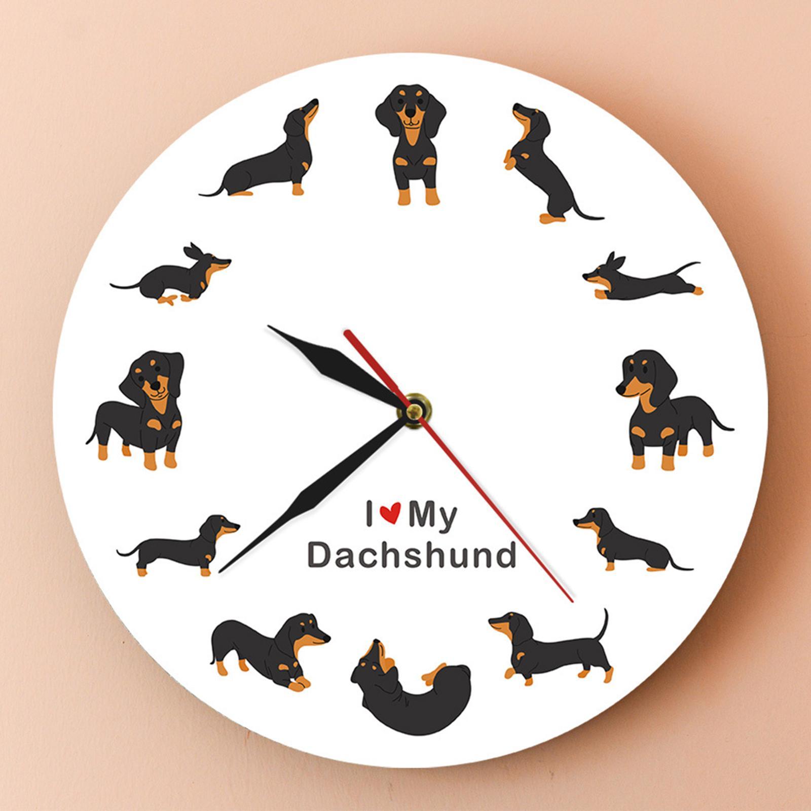 Mua Wall Clock 12inch Dachshund Theme Decoration Round for Home School Room tแบกi Wonder home Mua Wall Clock 12inch Dachshund Theme Decoration Round for Home School Room tแบกi Wonder home