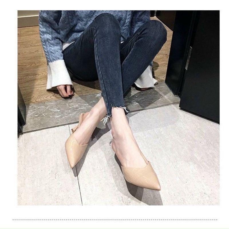 SỤC DA BÓNG VÂN RẮN MŨI NHỌN GÓT ĐŨA HÀNG ĐẸP - 7P