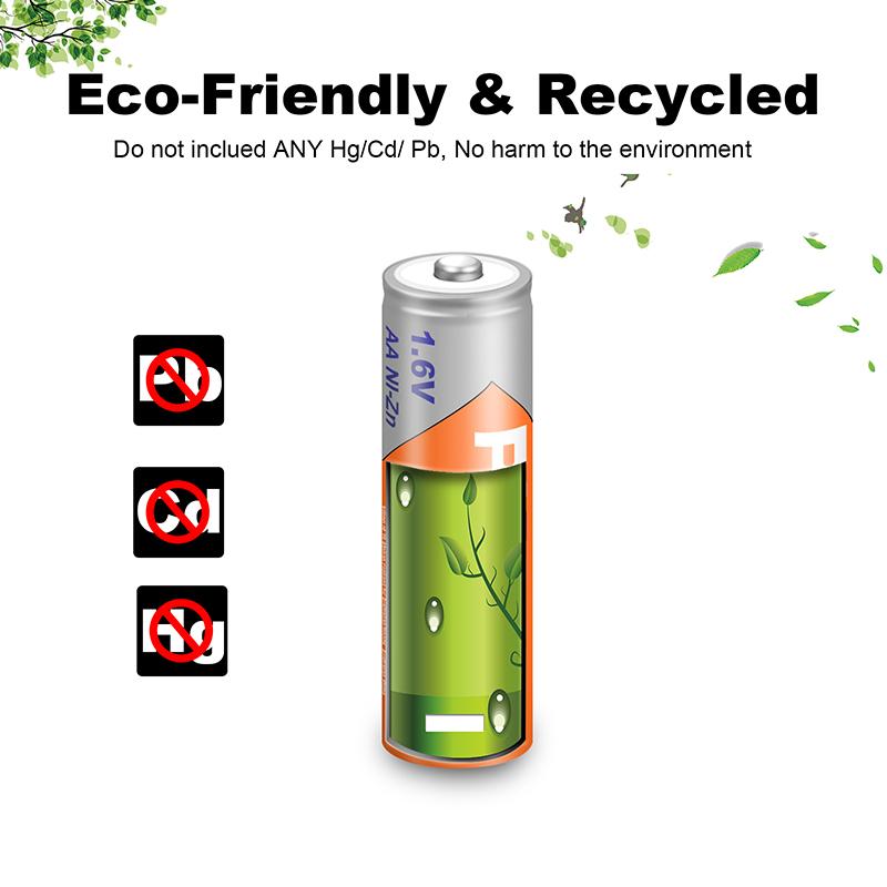 10 Chiếc PKCELL Pin AA Ni-Zn AA Sạc 1.6V 2500mWh bateria Pin Sạc Cho Đồ Chơi Pin Máy Ảnh Điện Áp Danh Định: 1.6V