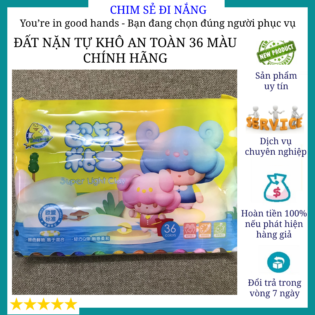 Set đất nặn tự khô an toàn 36 màu cao cấp Softclay nặn hình, làm Butter slime kèm bộ cây tạo hình