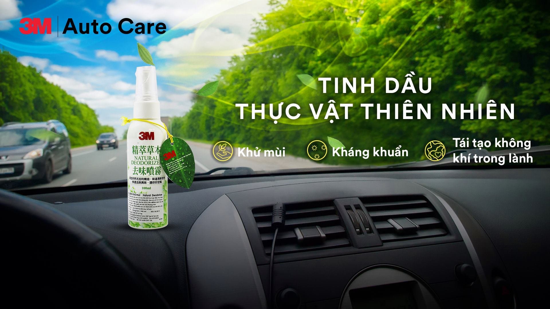 Chai xịt khử mùi kháng khuẩn 3M 12009 Natural Deodorizer - Bình xịt khử mùi xe ô tô và phòng lạnh