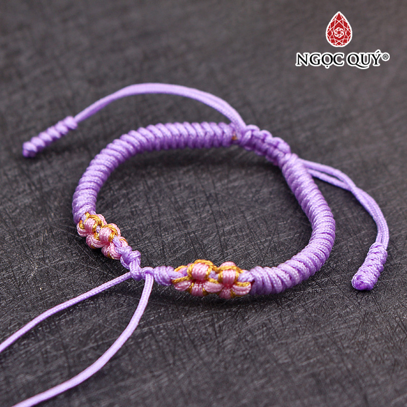 Vòng tay thắt dây vải họa tiết hoa - Ngọc Quý Gemstones