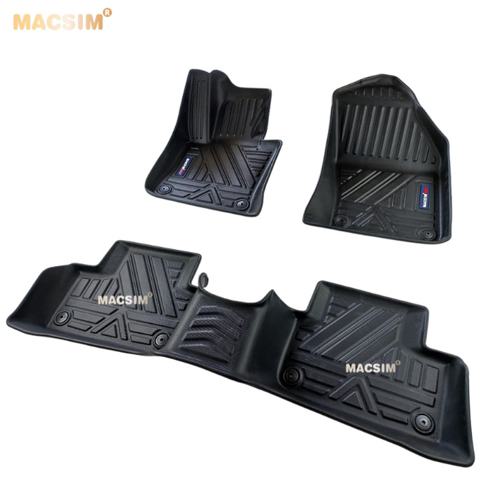 Thảm lót sàn xe ô tô Volvo V60 2018 - 2021 chất liệu TPE thương hiệu Macsim màu đen