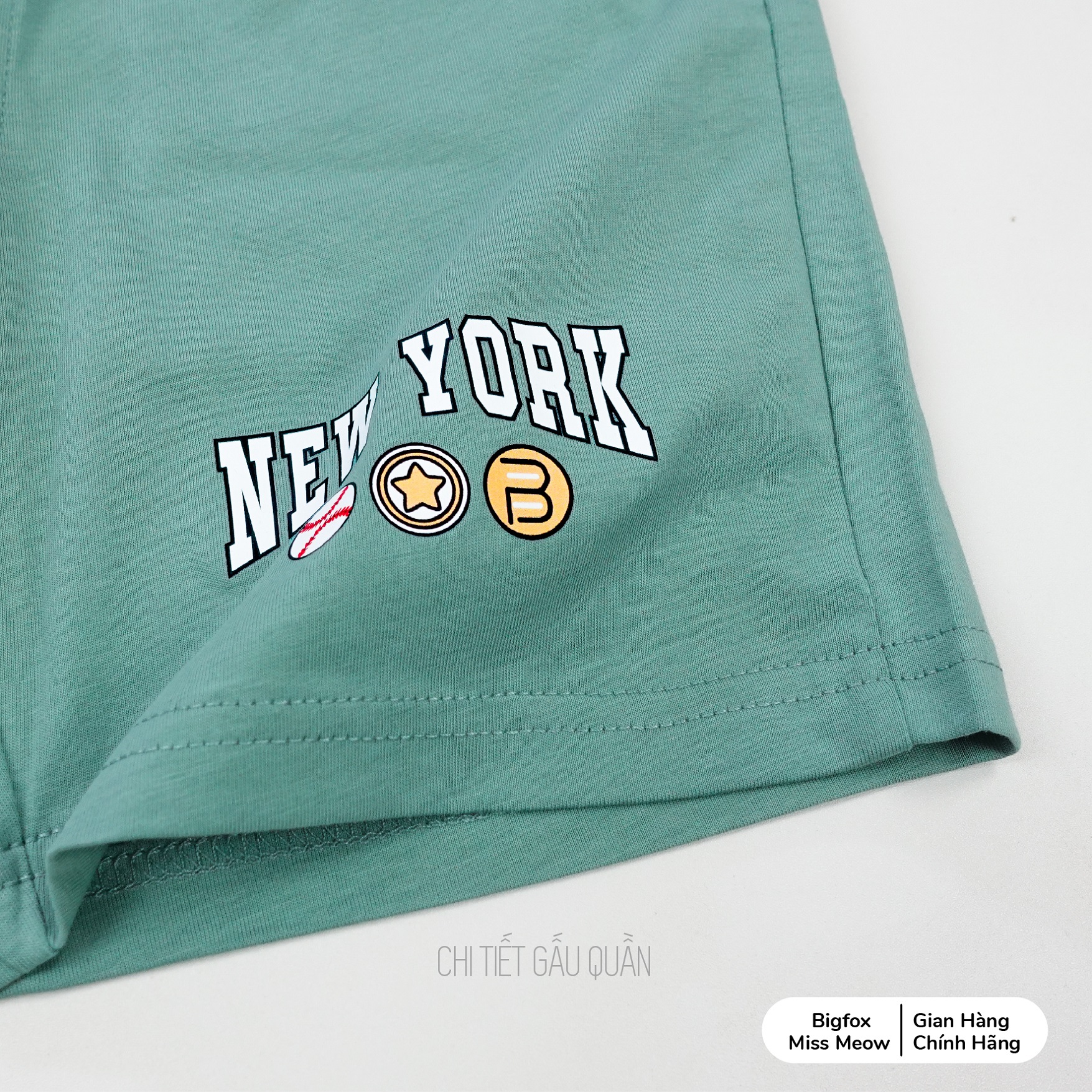 Bộ ba lỗ cho bé trai Bigfox Miss Meow chất cotton in Gấu size đại 3,7,9,11 tuổi 30kg 40kg