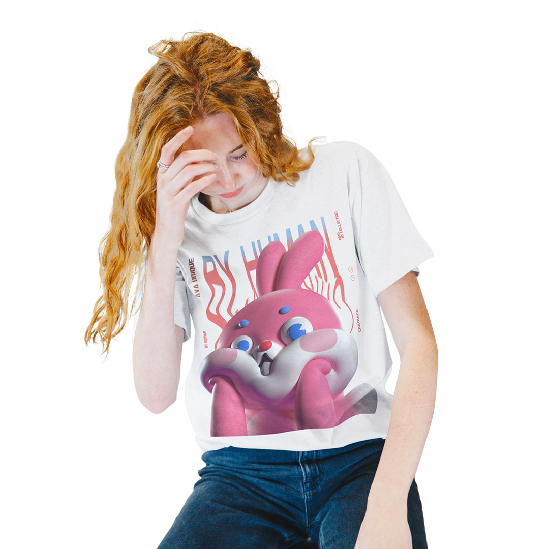 Áo thun  tay lỡ AVAUNIQUE Chất Cotton dáng Unisex CHAMACO RABBIT