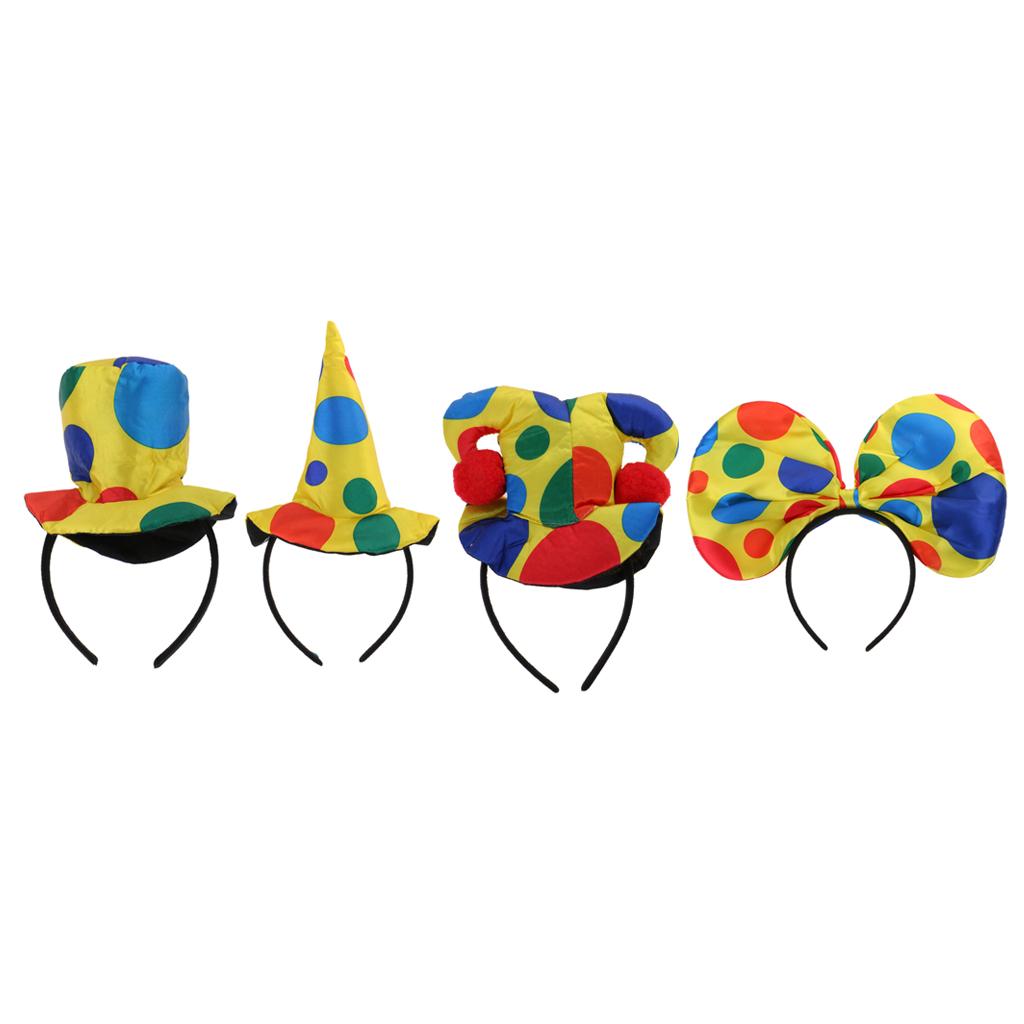 Polka Dot Clown Hat Headband Circus Jester Hairband Costume Fancy Dress