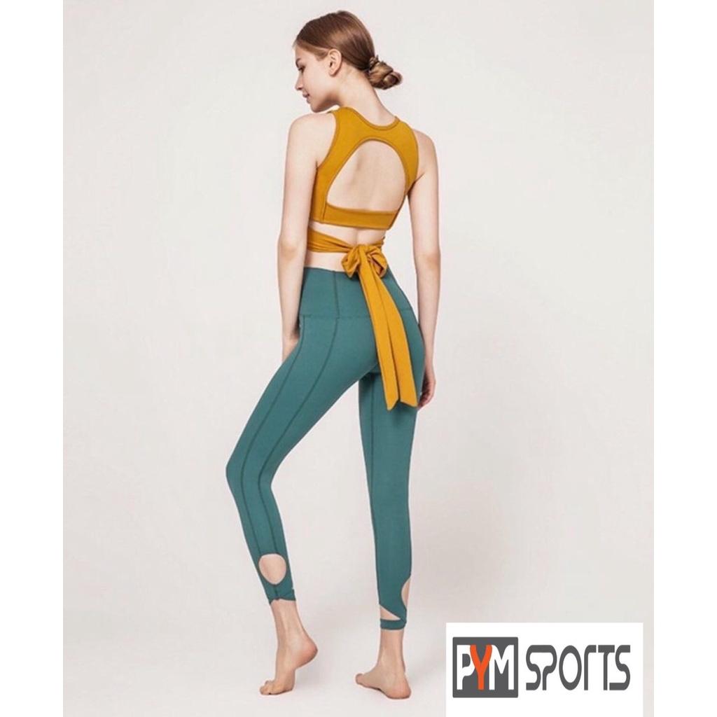 Áo croptop tập Yoga - Gym PYMSPORT - PYMBR002 buộc phía sau, hở lưng, mút may cố định, nâng đỡ ngực