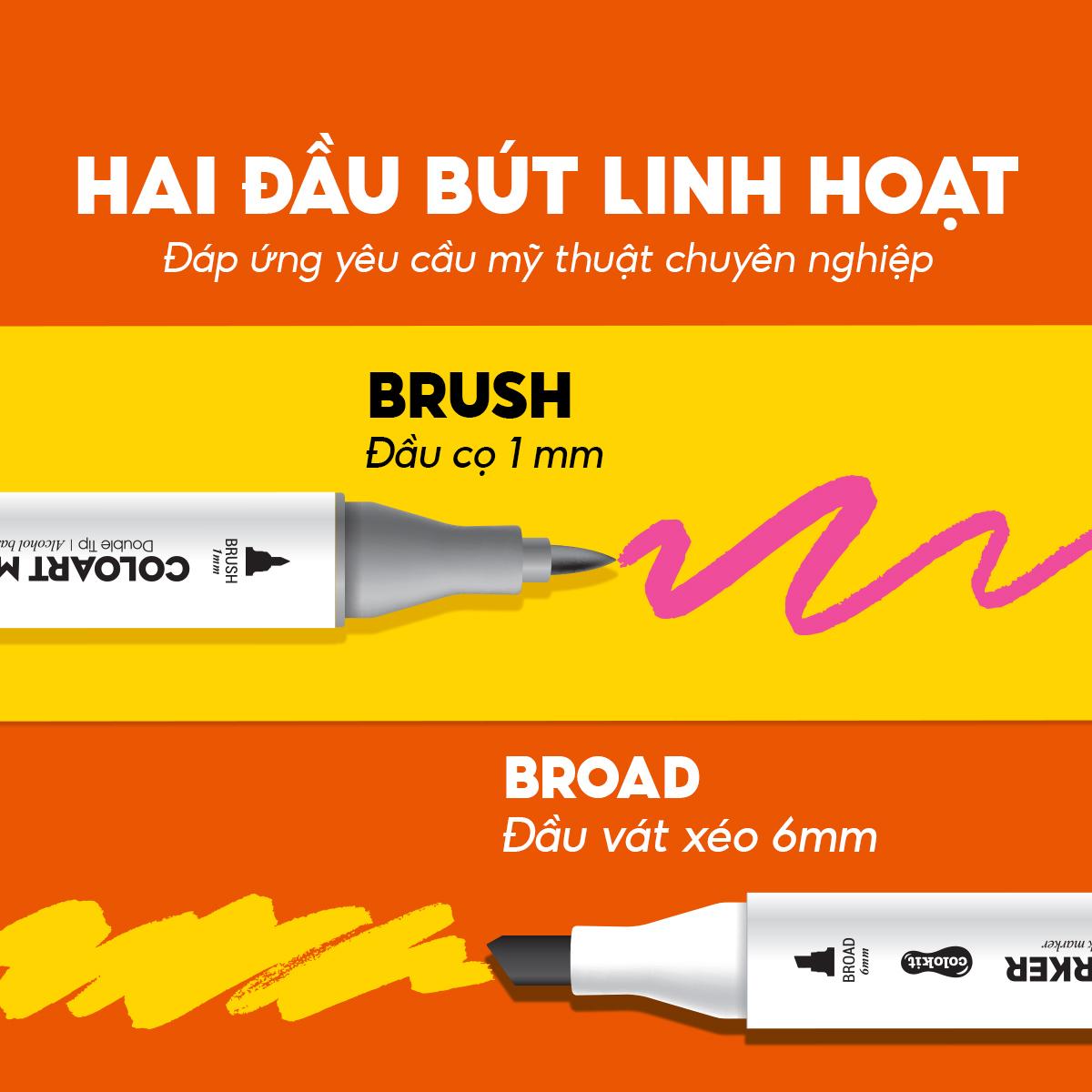 Hộp 36 Bút Lông Màu Mỹ Thuật Colokit Art Marker AM-C005
