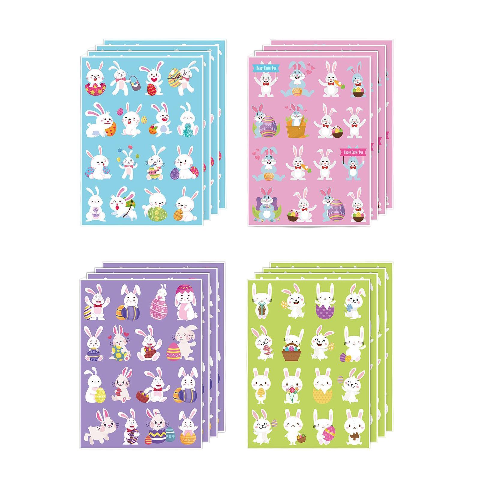 256Pcs Easter Stickers for Kids Cute Assorted Easter Bunny Eggs ...